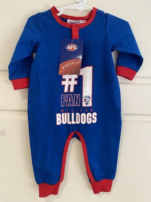 New Western Bulldogs AFL Baby Romper Size 3-6 Months