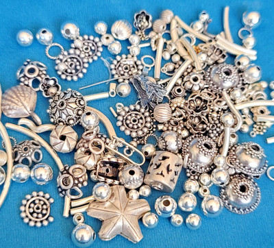 Bali 925 Sterling Silver Beads Findings Lot 65g Starfish Shell Lantern - D12