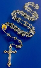 Catholic Smooth Glass OL Perpetual Help 5 Decade Rosary, Silver Tone Crucifix