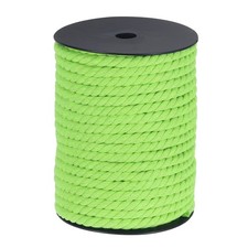 Cotton Rope 3 Strand Twisted Braided Rope Fluorescent green 8mm Dia