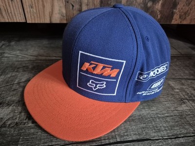 Fox Mens Team Snapback Cap Blue Orange Logo KTM Racing Licensed Product