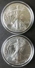 Two 2017 $1 American Silver Eagle Dollars in Capsules
