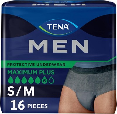 TENA Incontinence Underwear for Men, Protective, Maximum Plus Absorbency, S/M, 1