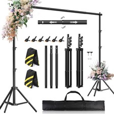 Backdrop Stand 10 x 8 FT for Photography Studio, Telescopic Adjustable Backgr...