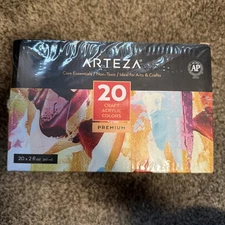 ARTEZA 20 Color Matte Craft Acrylic Paint Set, Set of 20 (2 Oz ea) Brand NEW