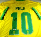 New ListingPele / Autographed Team Brazil Nike Pro-Style Yellow Soccer Jersey / PSA/DNA
