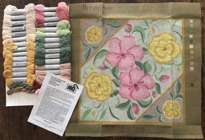 Sommerzeit - Vintage Needlepoise Gobelin Kit - unbenutzt - 16'' x 16'' Blumen