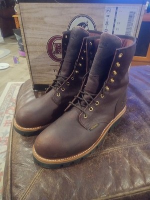 MEN'S CHIPPEWA 8'' LOGGER BOOTS STEEL TOE,INSUL,WTRPRF, 10.5 W # 73060 NEW IN BOX