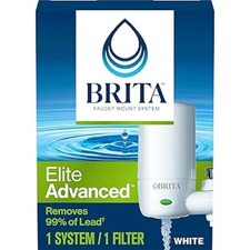 Faucet Mount Water Filter System, White, No-Wait , Complete Faucet Mount