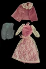 Vintage Barbie: Heart Family Mom Pink Dress & Cape, Dad Blue Vest, Free Ship!