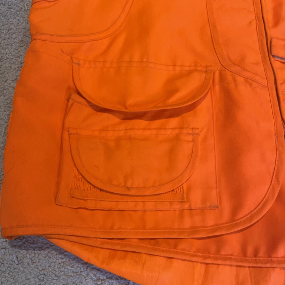 Master Sportsman Blaze Orange Hunting Vest Game Bag Size Large Outdoor Rugged - Image 3 of 4