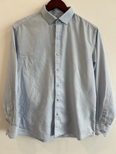 Emporio Armani Mens Light Blue Long Sleeve Button-Up Shirt Size L