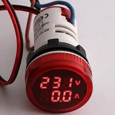 Digital Voltage Current Meter Voltmeter Ammeter AC 50 500V 0 100A LED Round