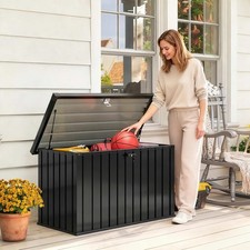 400L Waterproof Metal Outdoor Storage Box with Lock and Keys