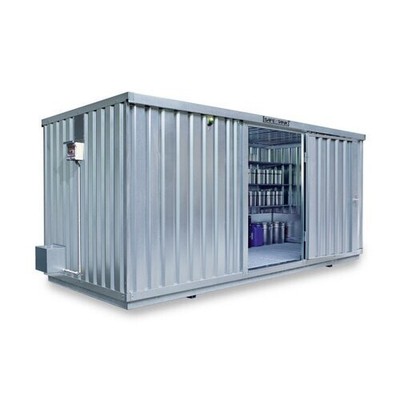 Gefahrstoffcontainer / 10 qm / Auffangvolumen 1.480 l / mit Sensorlüfter