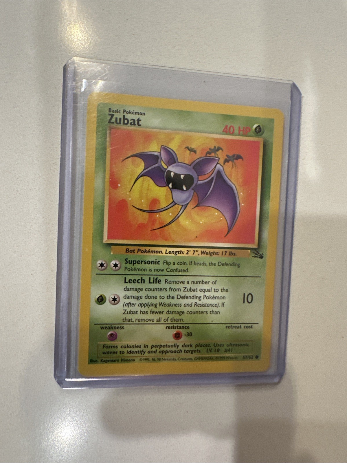 Zubat 57/62 Basic Pokemon NM 1999 WoTC Vintage Fossil Set NM Pokémon 