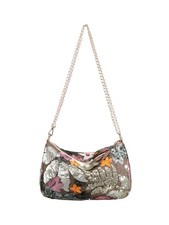 Women's Sequin Floral Embroidery Evening Beaded Clutch One Size Light Green