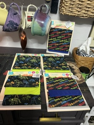 (5) Lily And Dan Reusable Snack Bags & Sandwich Bags Dinosaur & Race Car Design