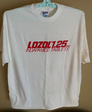 Men's White T-Shirt - Sz XL - LOZOL 1.25 - 100% Cotton, SS, USA Made - Unworn