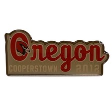 Oregon Cooperstown 2012 Red & Gold Enamel Pin With Double Clutch Backing
