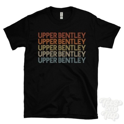 UPPER BENTLEY WIEDERHOLTES RETRO-STIL T-SHIRT Herren & Damen UK Ortsname Geschenk