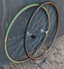 Ruote bici da strada Campagnolo C Record 700c vintage Mavic GP4 cerchi mozzo pneumatici tubolari