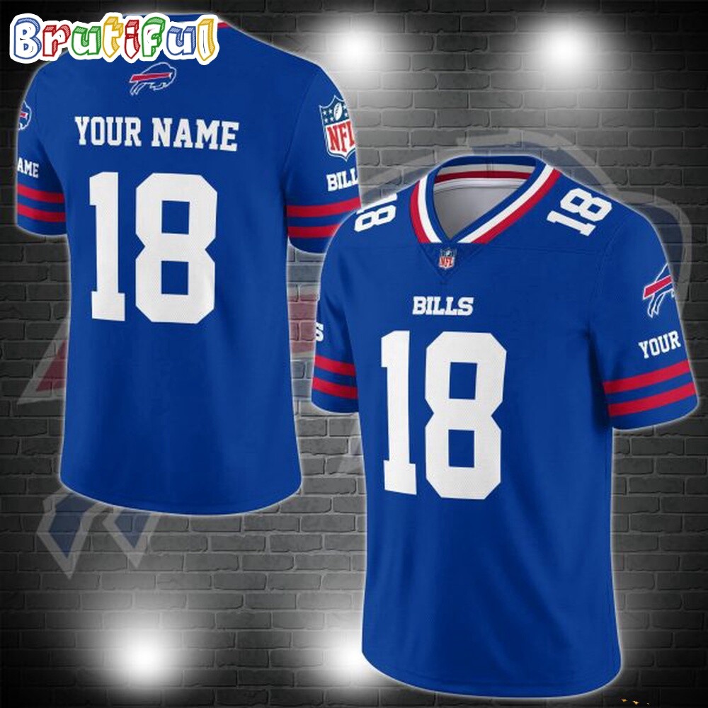 BuffaloxBills Logo Team Custom Football Jersey, Football Jersey Shirt