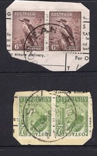 Tasmania MOORLEAH & MOORINA pmks on pre-decimal piece