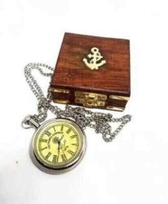 Vintage Brass Pocket Watch 1876 Victoria Antique Nautical Timepiece w/ Box