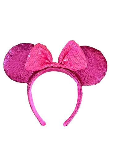 Disney Parks Minnie Mouse Stirnband Ohren Rosa Pailletten Hot Pink Ohr