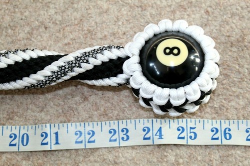 Motorcycle Biker Get Back Whip * UK GBW * 8 Ball Black White Twists * Skulls Sur - Picture 10 of 10