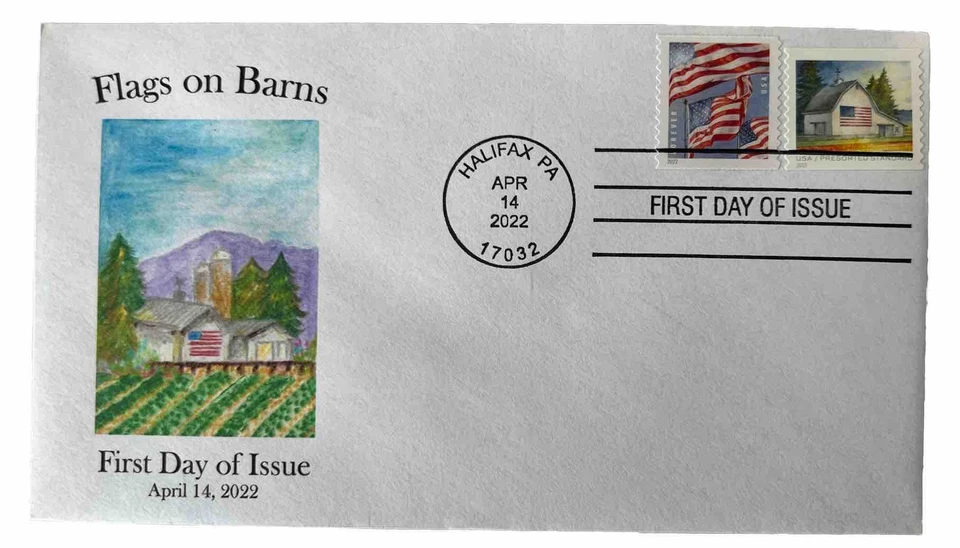 2022 10c Presort Flags on Barns 'Full Set' First Day of Issue w/Forever Flag - Image 4 of 4