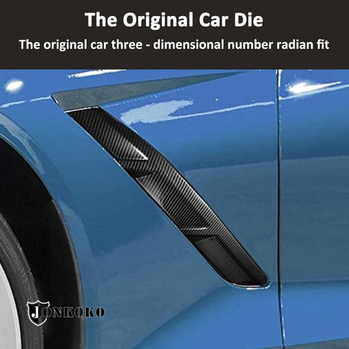 ABS Carbon Fiber Door Side Fender Air Vent Trim Cover For Corvette C7 2014-2019 - Picture 4 of 8
