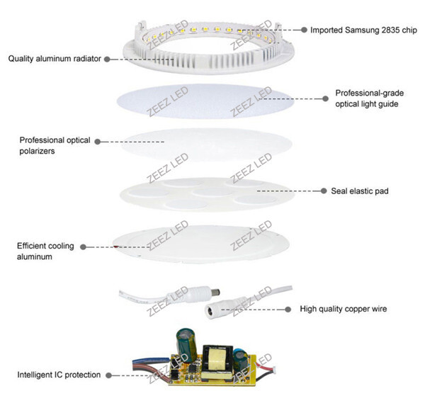 4X 6W 4-Inch Square Warm White Recessed Lighting Dimmable LED Ceiling Down Light
