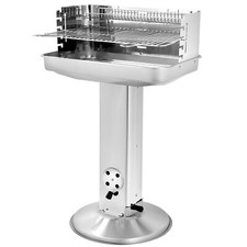 Edelstahl Holzkohlegrill Säulengrill Kohlegrill Standgrill Grillrost BBQ Grill