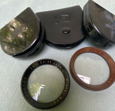 Carl Zeiss Jena Lens Filter Distar 3x51 Nr 227736 Proxar 1x51 390590 Leather Lot