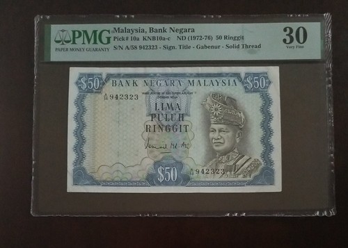 Malaysia 50 Ringgit, 1972, P 10a, PMG 30 VF - Picture 1 of 2