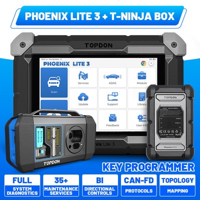 2025 Topdon Phoenix LITE3 &T-ninja Box Key Programmer Online Coding Diagnostic