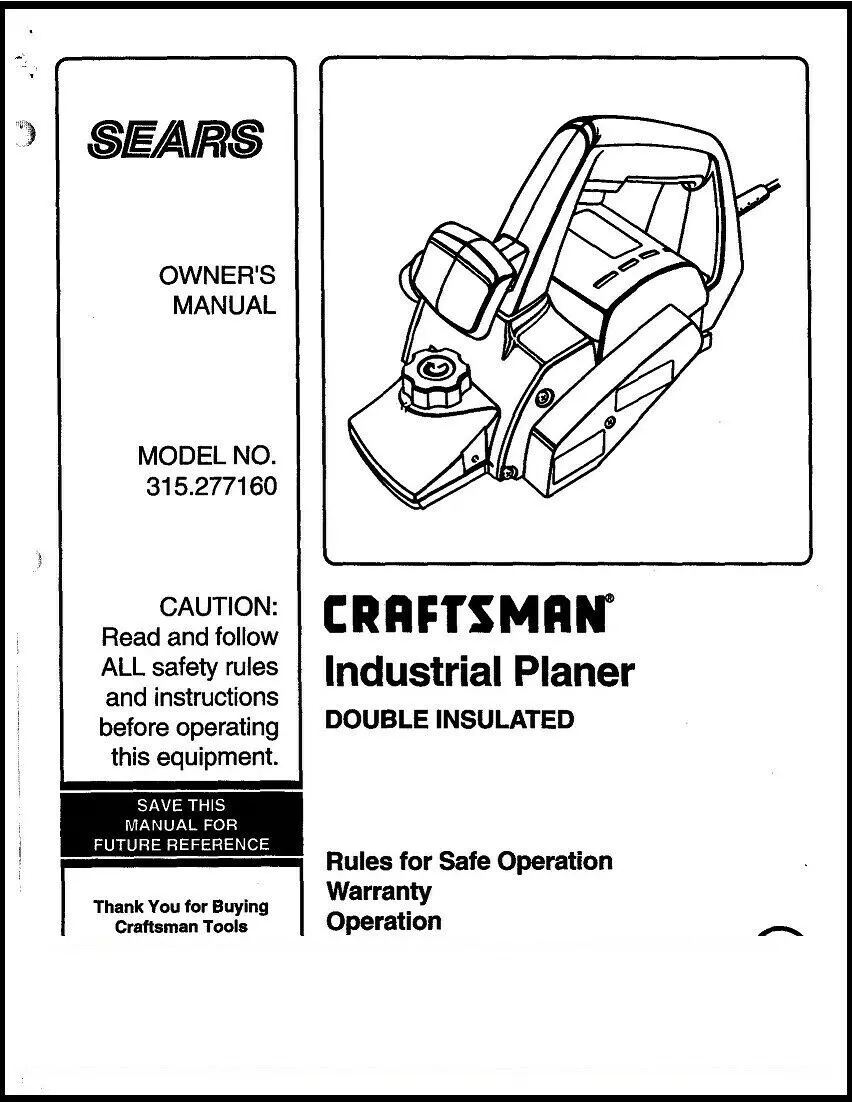 Craftsman planer model 315 deals