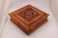 Handmade Secret Opening Wooden Jewelry Box,Unique Trinket Box,Burl Puzzle Box