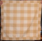 Linen Source Euro Pillow Sham Set/2 Gingham Tan White Plaid 29" x 29" Tie Backs