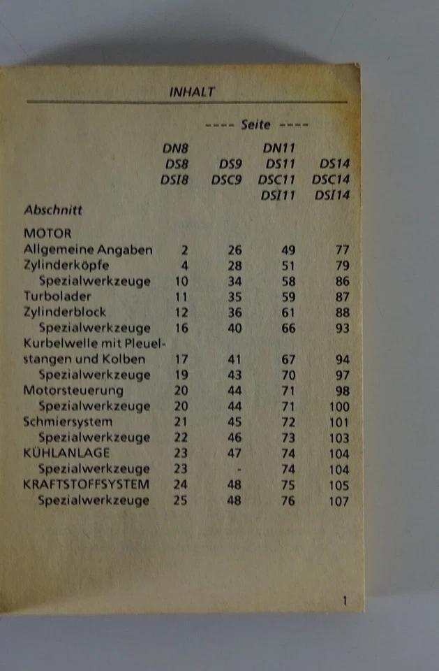 Libro Di Tabelle Scania Motori 6 Cilindri & 8 Cilindri D 8/ 9/ 11/ 14 Del 1987 - Immagine 2 di 4