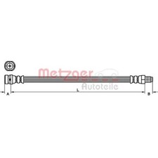 Bremsschlauch METZGER 4110450 für FORD, Hinterachse links, Hinterachse rechts