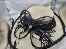 Wedding Hat Black Big Detailing By Gold Taco Shaped Black Rim