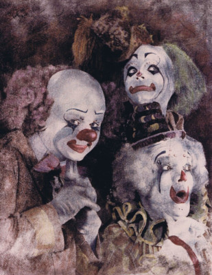 NEWLY FOUND! HENDRICKSON HAND TINTED, SIGNED Photo 11''x14'' VINTAGE CLOWNS MP37