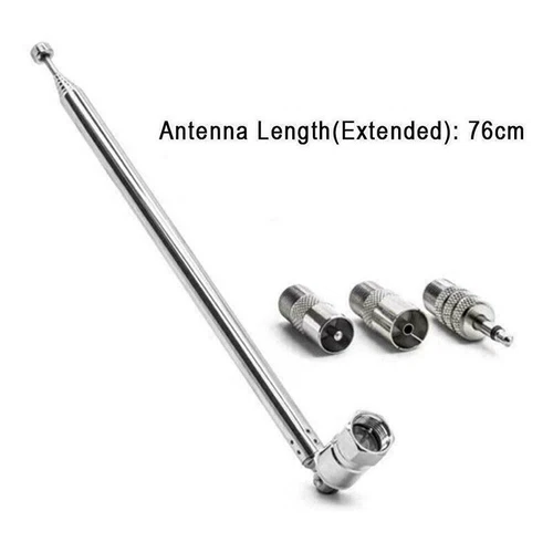 F Type Telescopic Aerial Antenna 75 Ohm with TV / 3.5 Adapter Bose Wave Radio FM - Picture 2 of 7