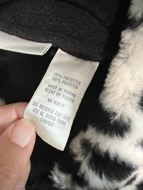 Vintage Worthington Faux Fur Fleece Cape Two Buttons Women's One Size