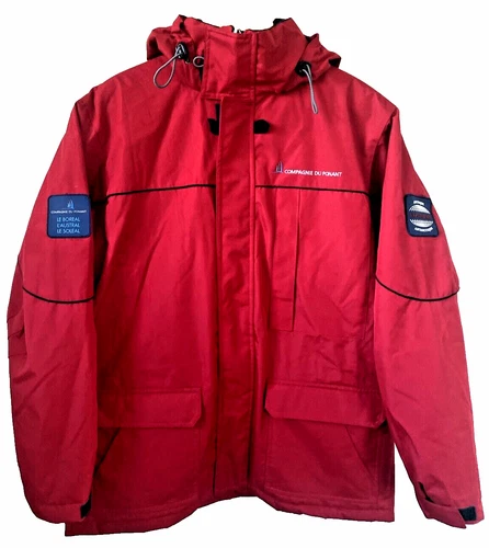 Compagnie Du Ponant 88 Parka Ski Jacket Coat Full Zip Men's M Red Hood image 5