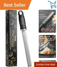 Stainless Steel Lemon Zester Cheese Grater with Brush for Cheese Garlic Ginger