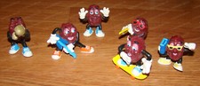 California Raisins 7pcs Skateboarder, Surfer, Musicians, Roller Skating